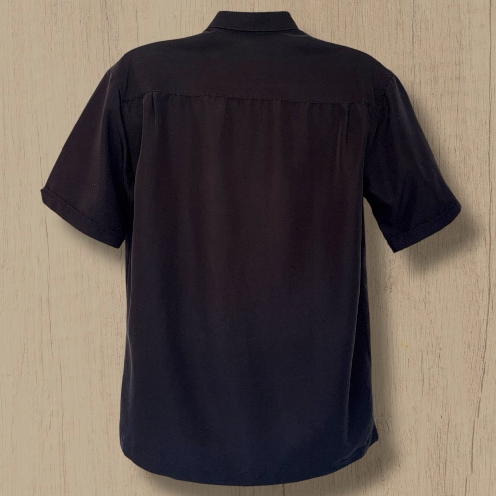 Cubavera Men’s Black Short Sleeve Button-Up Shirt Size M –Casual Guayabera Style - Picture 6 of 9